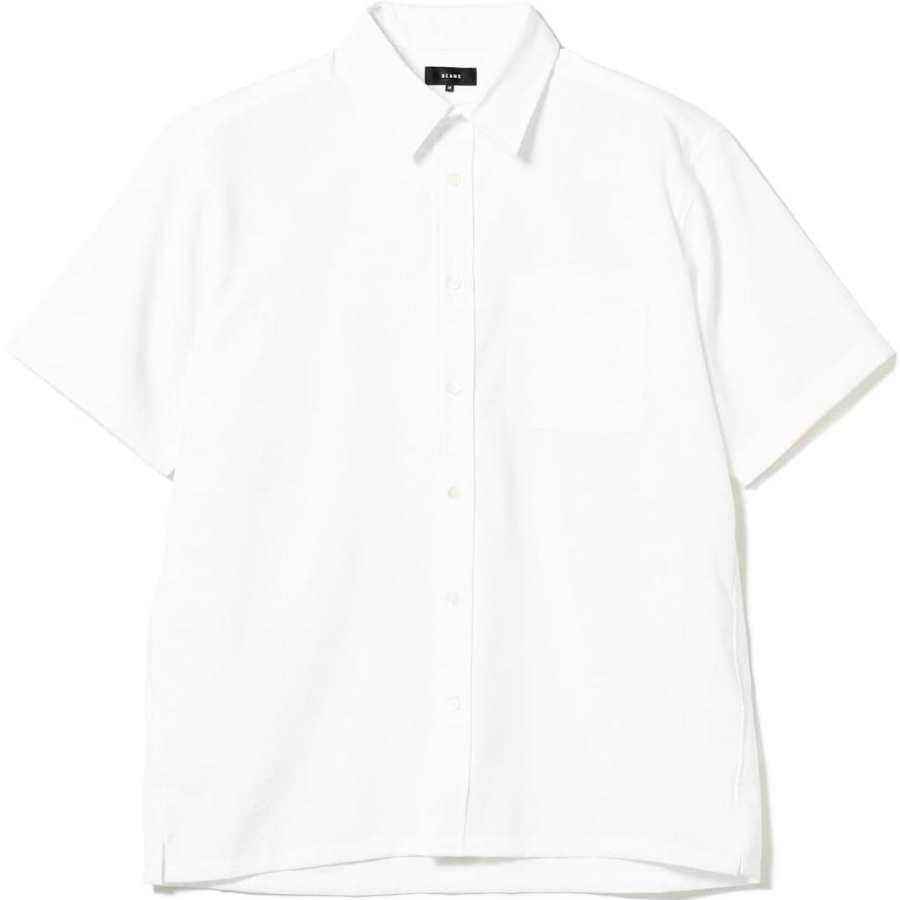 Beams Beams Shirts Men's White Pointed Collar Moderate Other