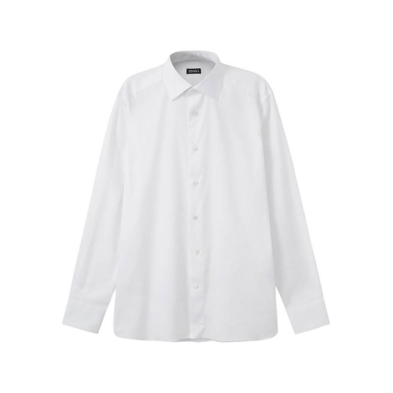 Ermenegildo Zegna Shirts Men's White Pointed Collar Moderate Other