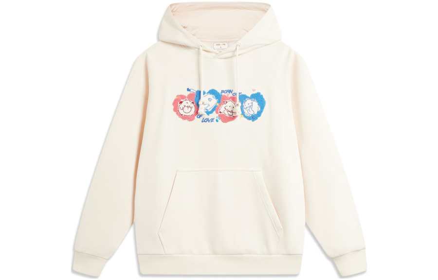 Li-Ning Li Ning x YINGXIONGLIANMENGPOLUO,LIANMINGKUAN E Sports Collection, Hooded Drawstring Loose Fit Fleece Lined Thermal