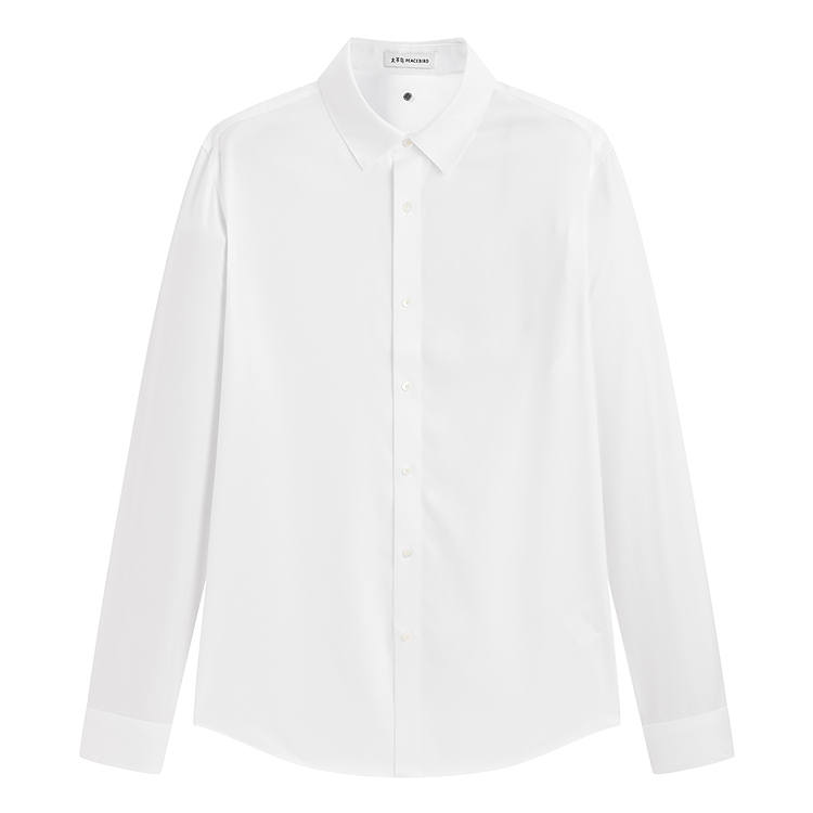 PEACEBIRD MEN Shirts Men's White 1 Lapel Moderate Shirt