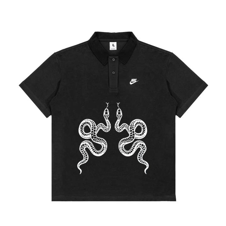 Nike Nike Polo Shirts Unisex Black Polo Collar Moderate Straight Fit