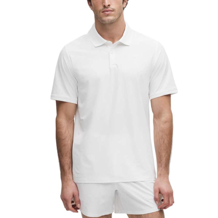 Lululemon UV Protective Striped Mesh Tennis Polo Shirt Men's