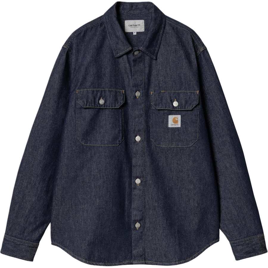 Carhartt WIP Shirts Men's Dark Blue Lapel Thickened