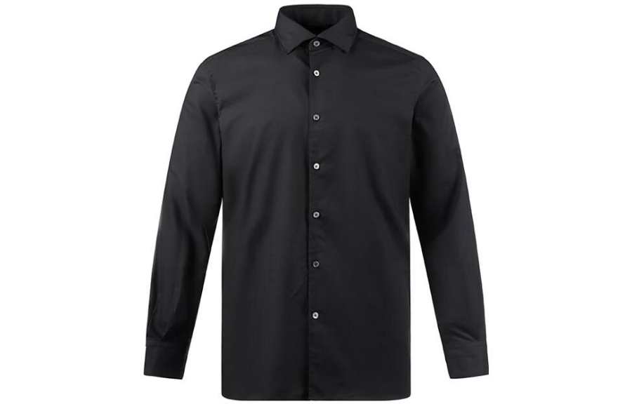 Zzegna Shirts Men's Black Lapel Moderate Other