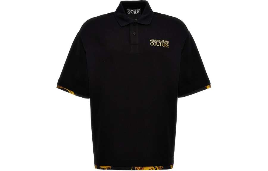 VERSACE JEANS COUTURE Logo-Embroidered Short-Sleeved Polo Shirt
