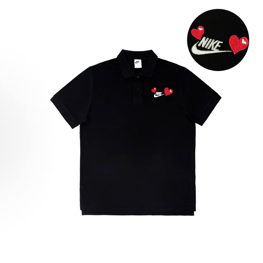 Nike Nike Polo Shirts Unisex Black Polo Collar Moderate Straight Fit