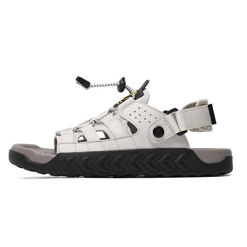 Jeep Lightweight Rebound Abrasion Resistant Balance Anti Collision River Trekking Shoes Men's Beige