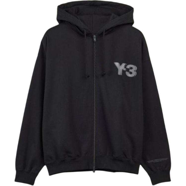 Y-3 logo-print zip-up hoodie
