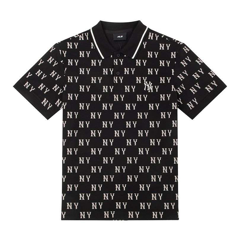 MLB Monogram NEW YORK YANKEES SS25 Polo Shirt Unisex Black