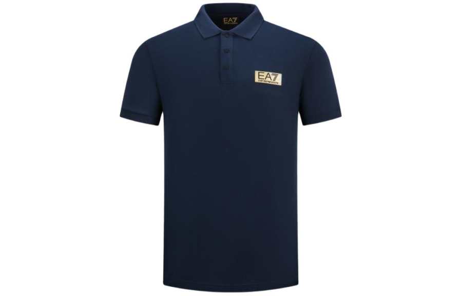 EMPORIO ARMANI EA7 SS24 Polo Shirt Men's Navy Blue