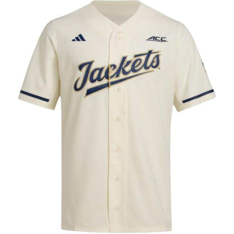 Adidas Adidas Free Shipping With AdiClub Georgia Tech Full Button Jersey