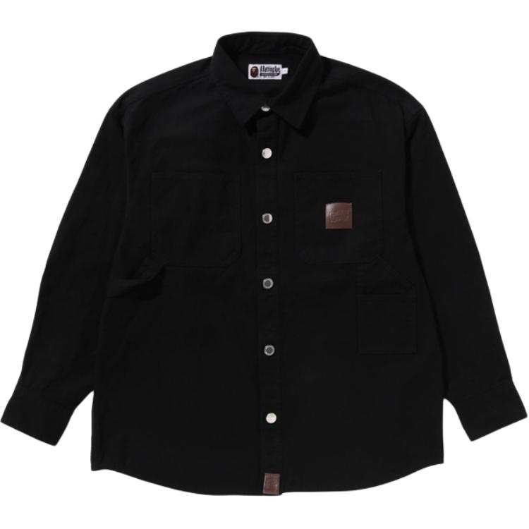 A BATHING APE Bape Bathing Ape Logo Canvas L/S Work Shirt