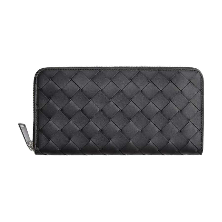 Bottega Veneta Intrecciato Calfskin Wallet Men's Black & Green