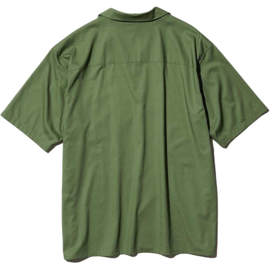 UNIQLO Shirts Unisex Dark Olive Half Open Collar Thin