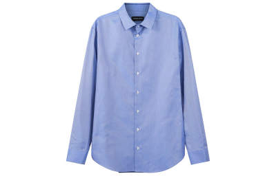 GIORGIO ARMANI Shirts Men's Blue Pointed Collar Moderate Shirt