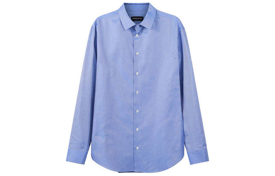 GIORGIO ARMANI Shirts Men's Blue Pointed Collar Moderate Shirt