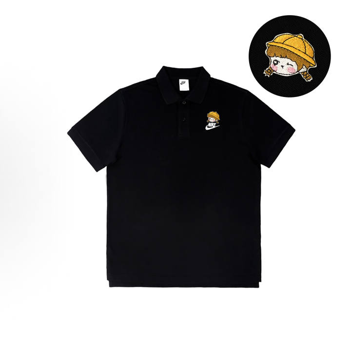 Nike Nike Polo Shirts Unisex Black Polo Collar Moderate Straight Fit