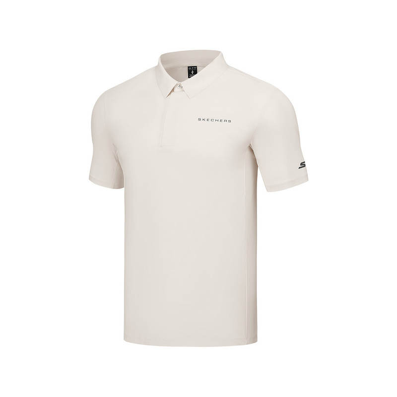 Skechers Comfortable Sports Collection Polo Shirt Men's White Sandy