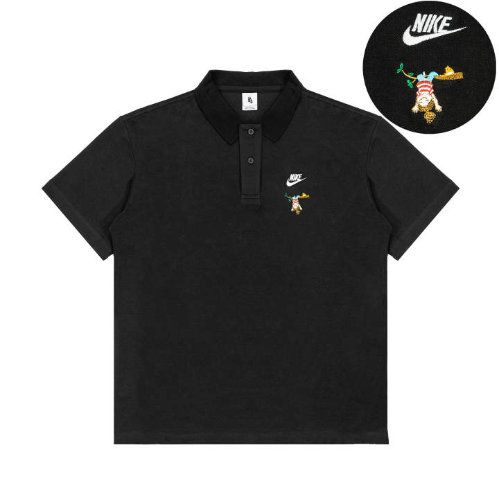Nike Nike Polo Shirts Unisex Black Polo Collar Moderate Straight Fit