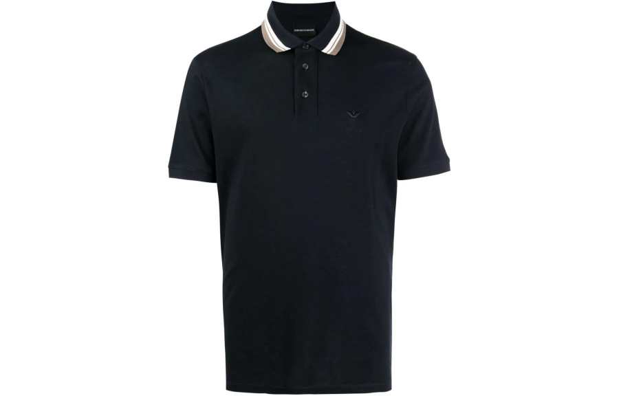 EMPORIO ARMANI Logo-embroidered Cotton Polo Shirt