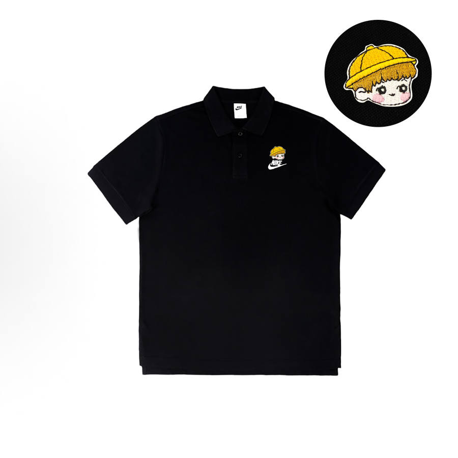 Nike Nike Polo Shirts Unisex Black Polo Collar Moderate Straight Fit