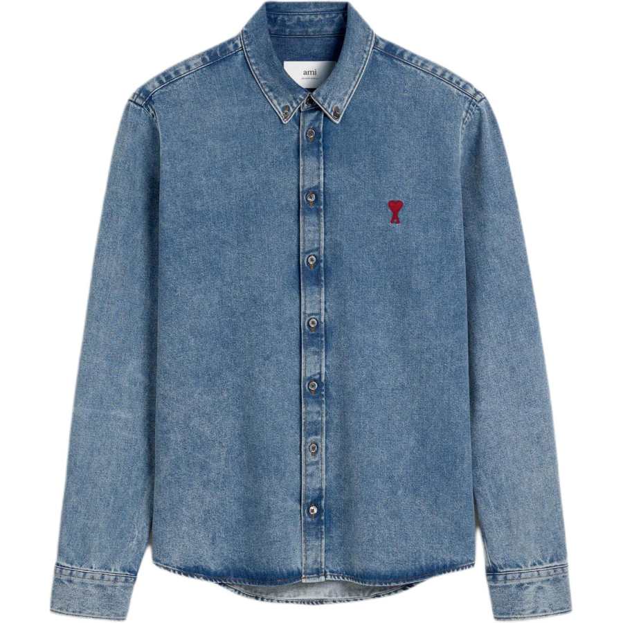 AMIPARIS Ami Paris Ami De Coeur Curved Hem Shirt