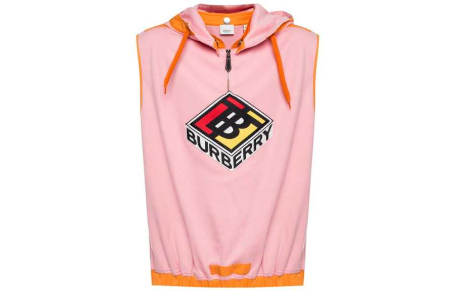 Burberry Sweatshirts Men's Pink Hooded Moderate Regular