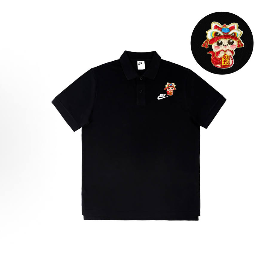 Nike Nike Polo Shirts Unisex Black Polo Collar Moderate Straight Fit