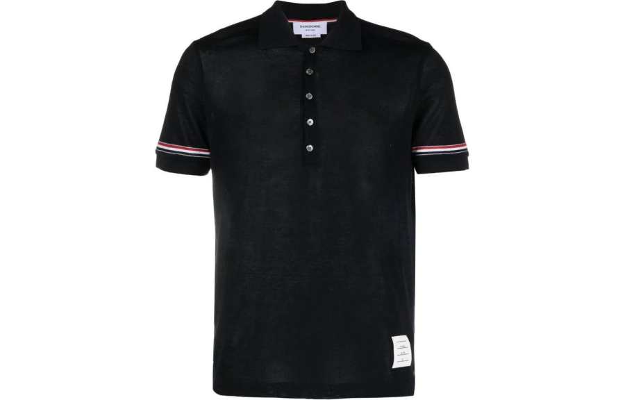 THOM BROWNE Rwb Striped Short Sleeved Polo Shirt