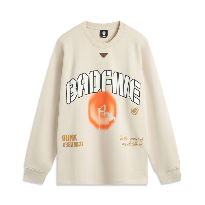 Li-Ning Li Ning Basketball Collection Sweatshirt Men's Ecru
