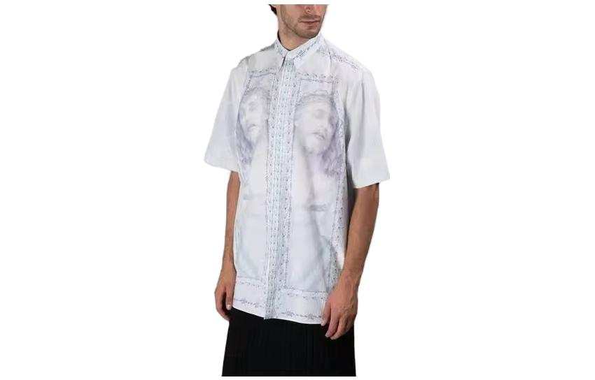 Givenchy Givenchy Shirts Men's White Stand Collar Moderate Shirt
