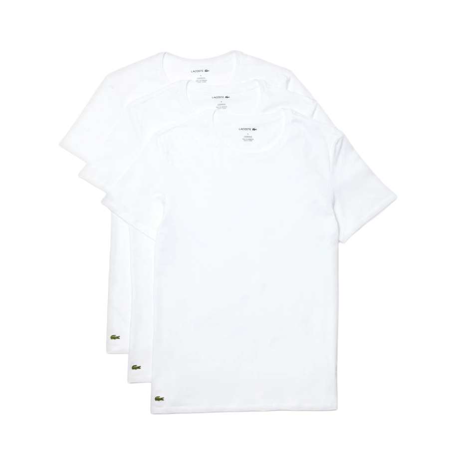LACOSTE LACOSTE SS22 T Shirt Men's 1 Set 3 Pack White
