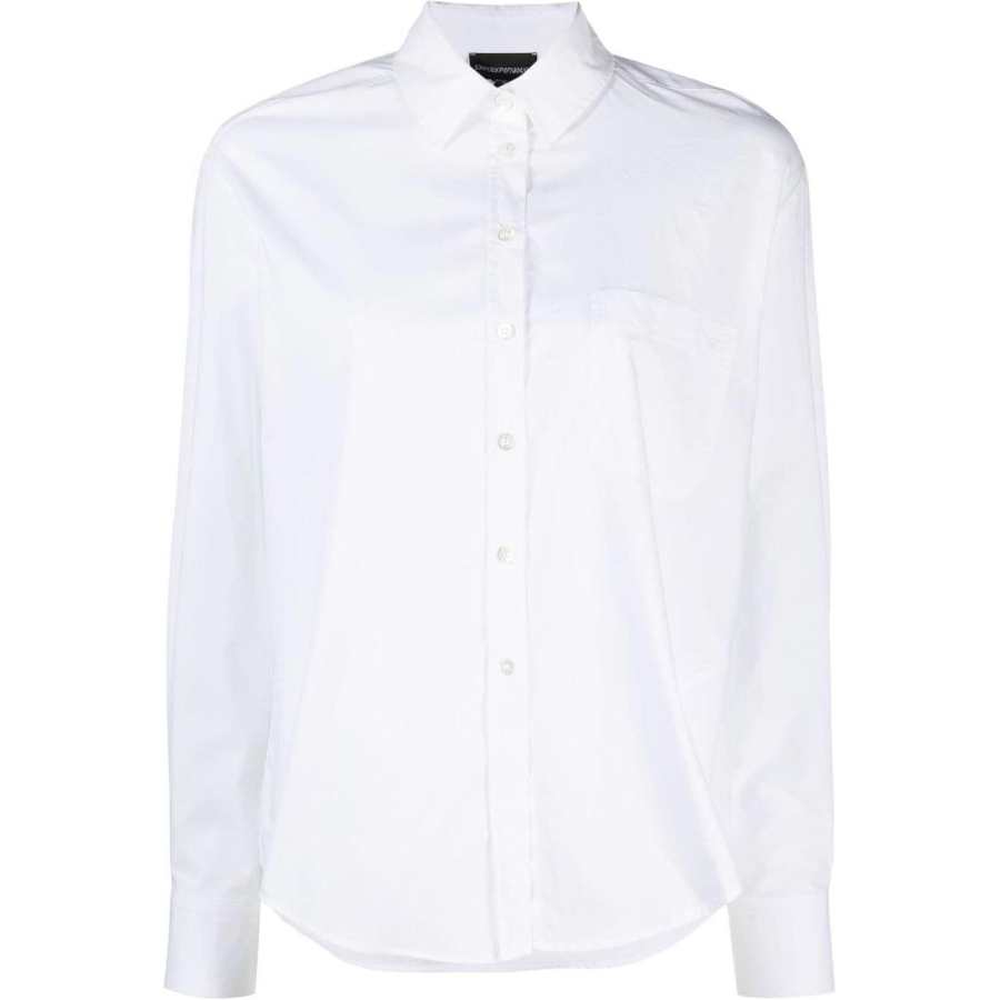 EMPORIO ARMANI Shirts Men's White Pointed Collar Moderate Other