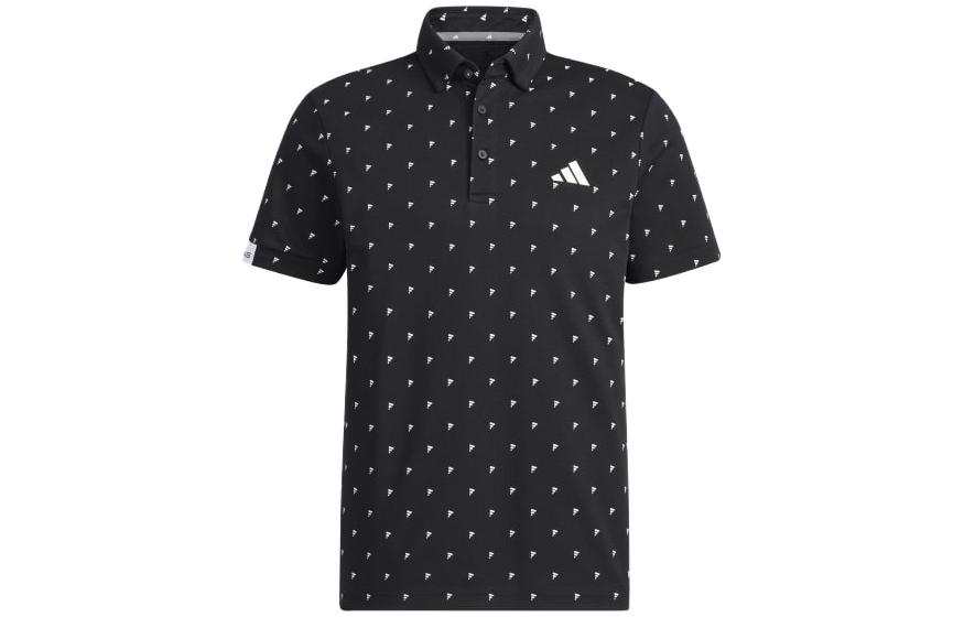 Adidas Adidas Polo Shirts Men's Black Polo Collar Moderate Straight Fit