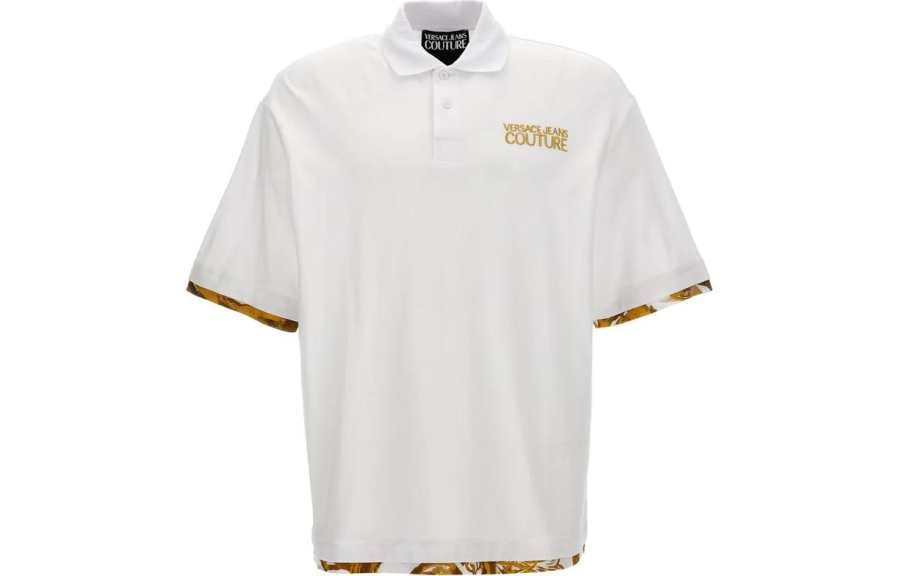 VERSACE JEANS COUTURE Logo Embroidered Short Sleeved Polo Shirt