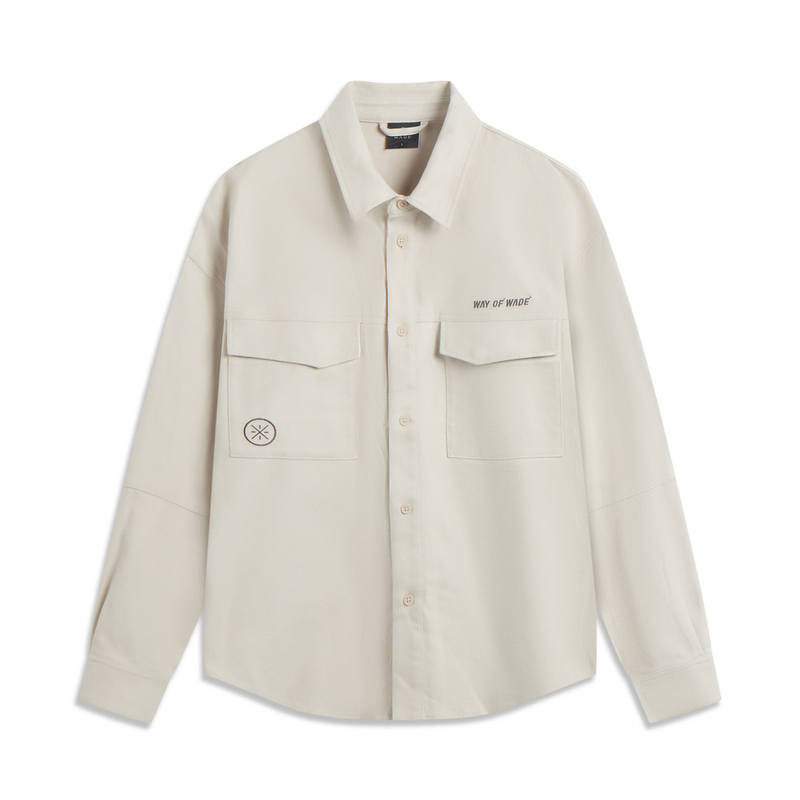 Li-Ning Li Ning Shirts Unisex Oat Gray Lapel Moderate
