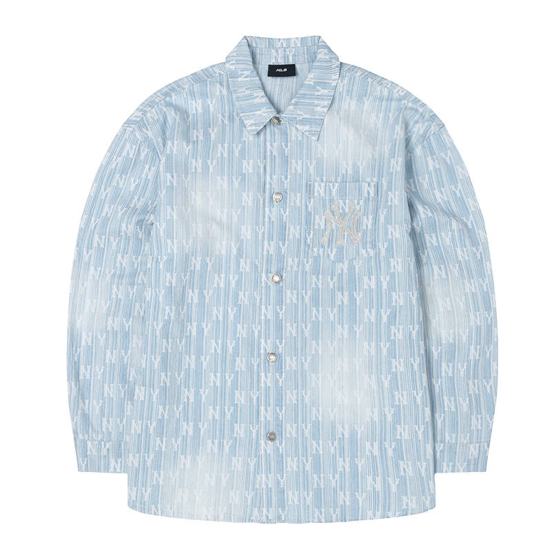 MLB MLB New York Yankees Monogram Shirt Unisex Light Blue