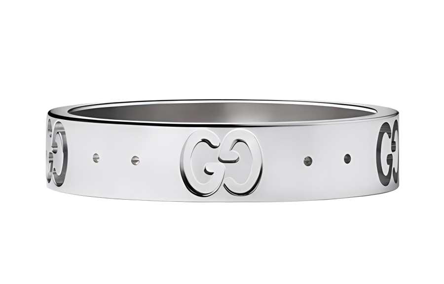 GUCCI GUCCI 18kt White Gold Icon Band