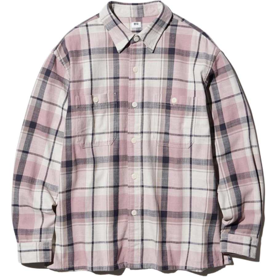 UNIQLO Shirts Unisex Pink Lapel Moderate