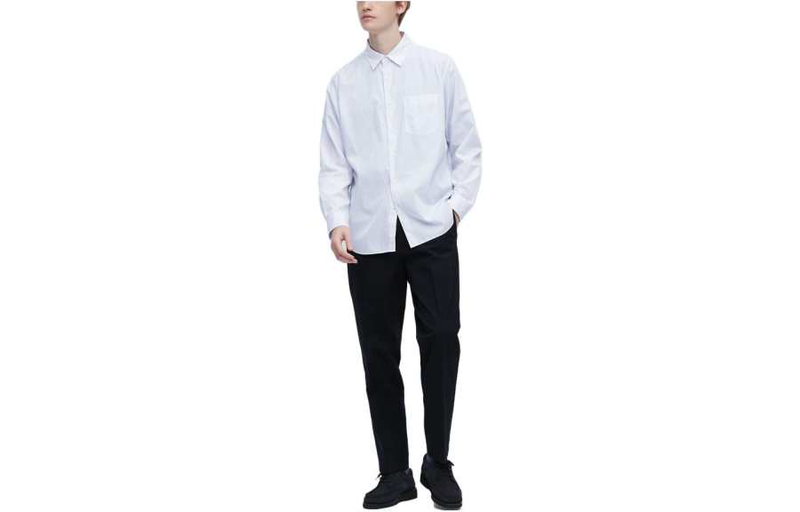 UNIQLO Shirts Unisex Aqua Blue Pointed Collar Moderate Other