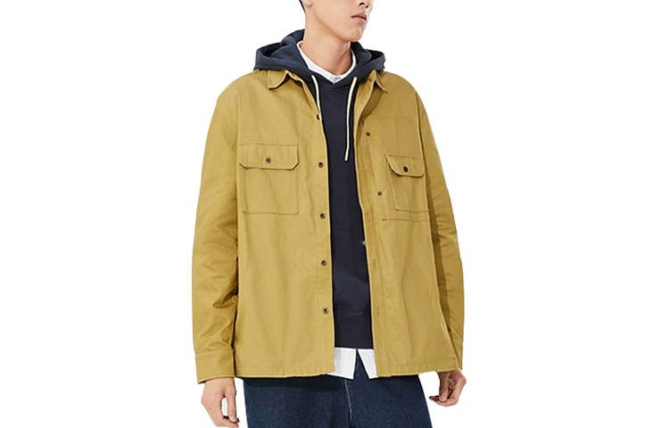 Dickies Dickies Shirts Men's Khaki Pointed Collar Moderate Workwear