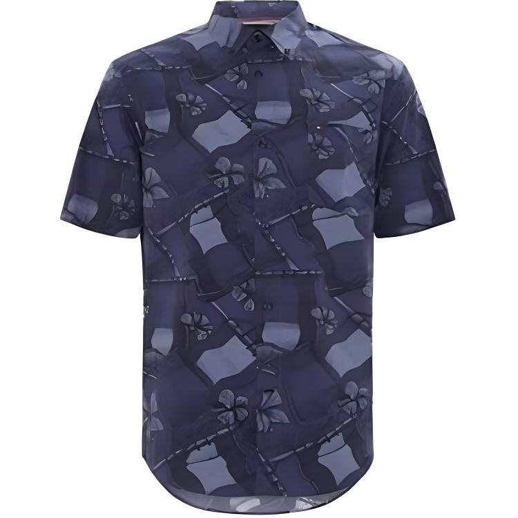 Tommy Hilfiger Shirts Men's Navy Blue Pointed Collar Moderate Other