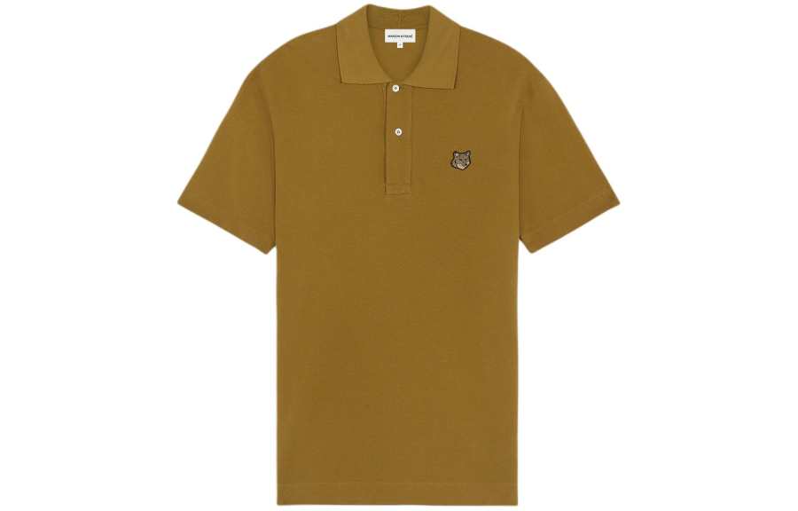 Maison Kitsune SS24 Polo Shirt Men's Khaki Green
