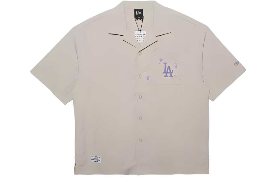 New Era Shirts Unisex White Cuban Collar Moderate Shirt
