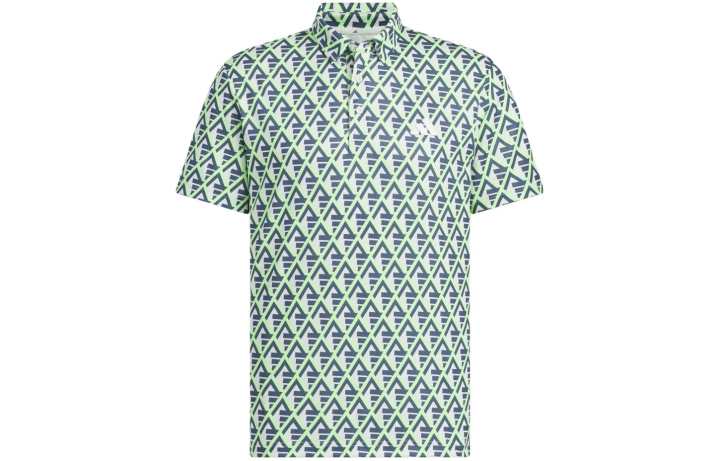Adidas Adidas Polo Shirts Men's Green Lapel Moderate Straight Fit