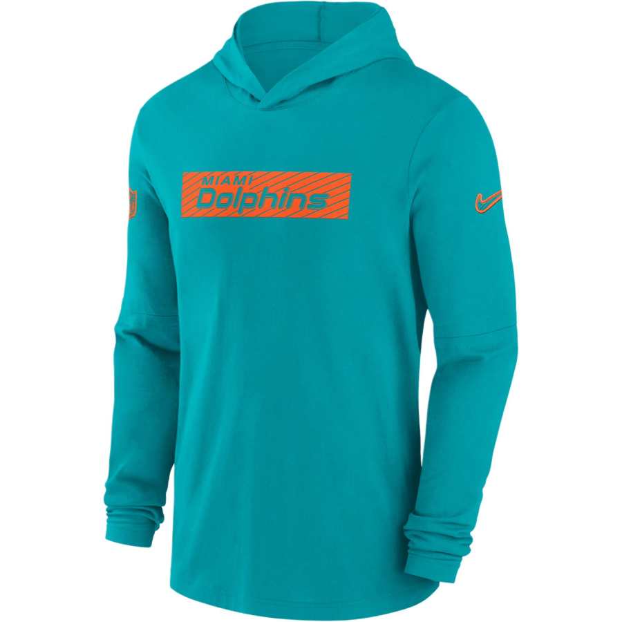 Nike Nike Miami Dolphins Sideline Men's Nike Dri-FIT Nfl Long-Sleeve Hooded Top