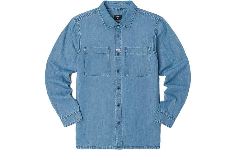 Lee Lee Shirts Men's Light Blue Pointed Collar Moderate Other
