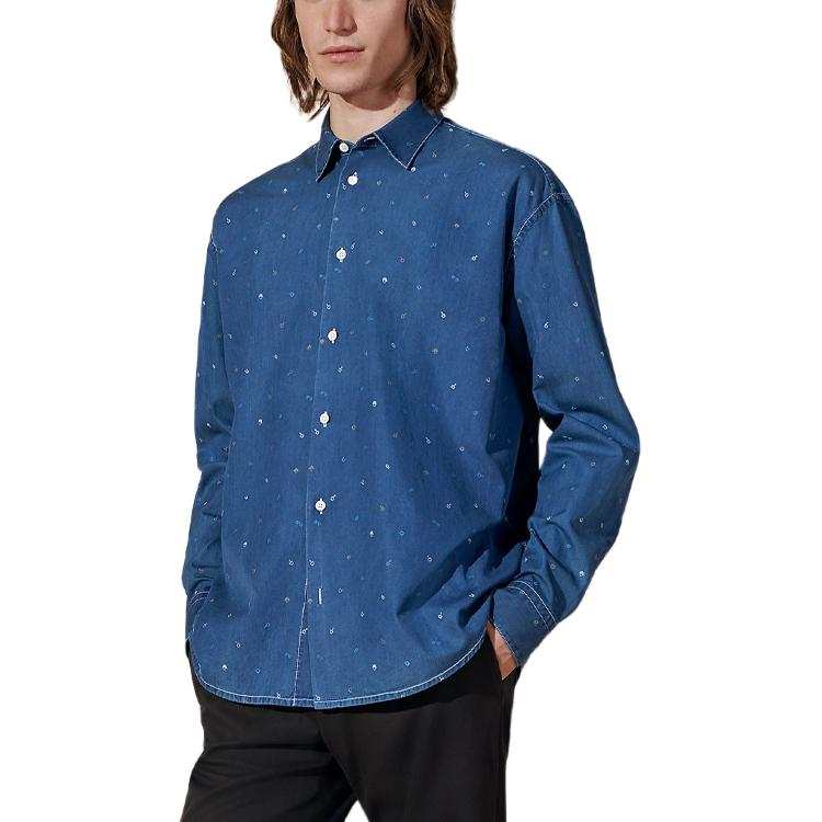 HERMES HERMES Shirt Men's Washed Indigo