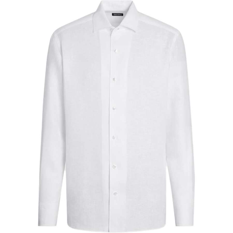 Ermenegildo Zegna Shirts Men's White Lapel Moderate