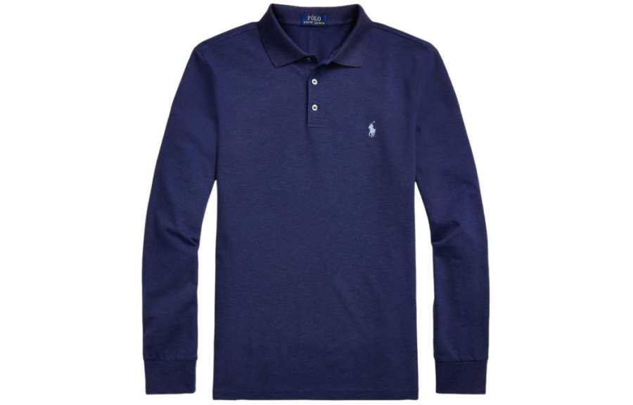 Polo Ralph Lauren Polo Shirt Custom Slim Fit Men's Spring Dark Blue